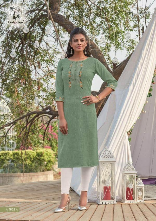 Ladyview Madhulika Rayon Stylist Emroidery Kurti 